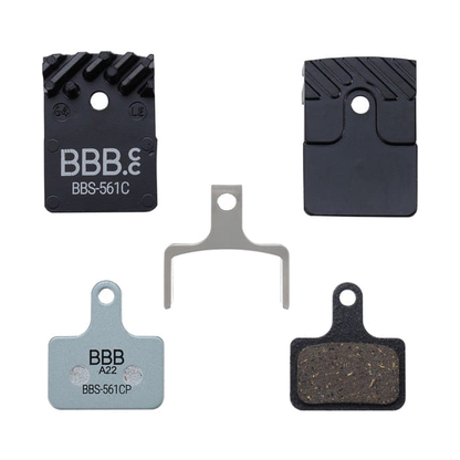 Pastilhas de travão orgânicas BBB com aletas para Shimano R9270/R9170/R8170/R8700/R7070/GRX810 — vista principal