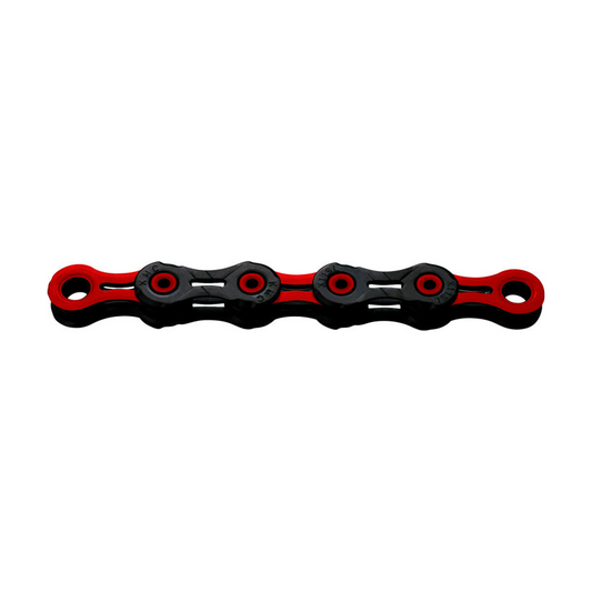 Corrente KMC DLC11 de 11V encerada preto/vermelho — fotografia do produto sobre fundo branco