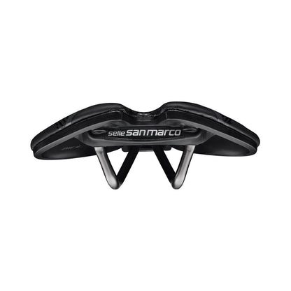 Selim SAN MARCO ASPIDE SHORT OPEN-FIT RACING L3, largura 155 mm, carris em aço Xsilite, preto — vista adicional