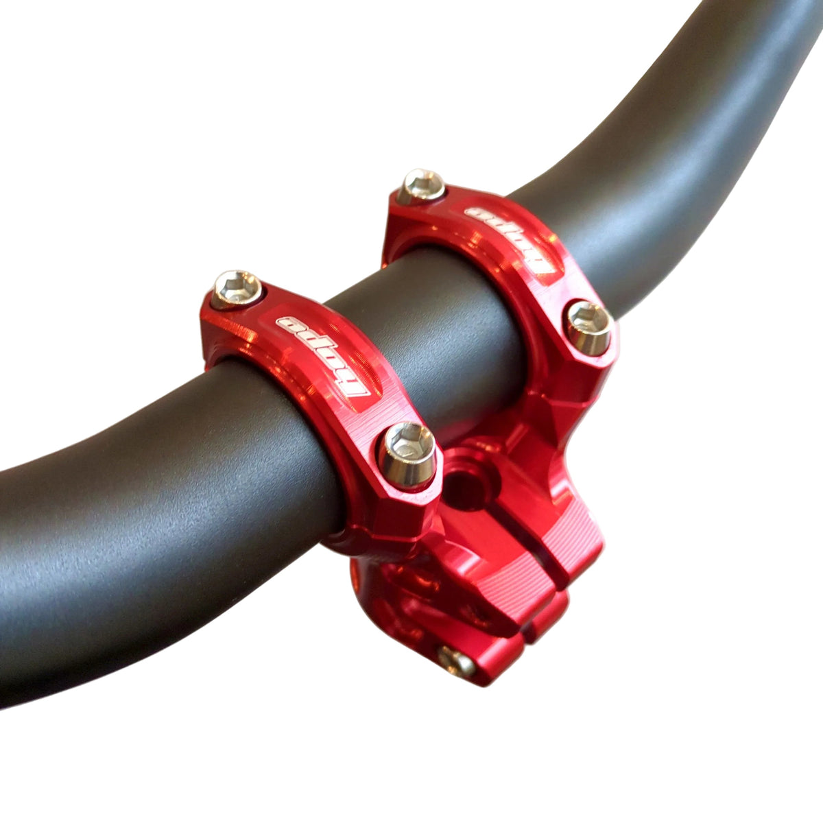 Avanço HOPE GRAVITY 20 mm vermelho — vista de cima, montado num guiador