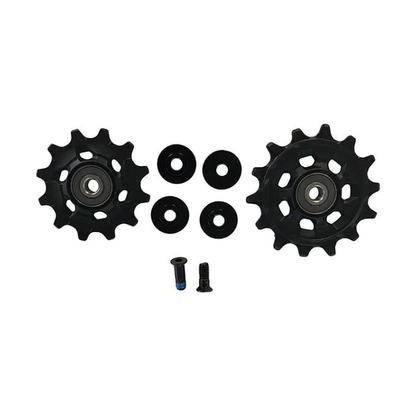 Roldanas do desviador traseiro de 12 velocidades SRAM GX (x2) #11.7518.089.000 — peça sobre fundo branco