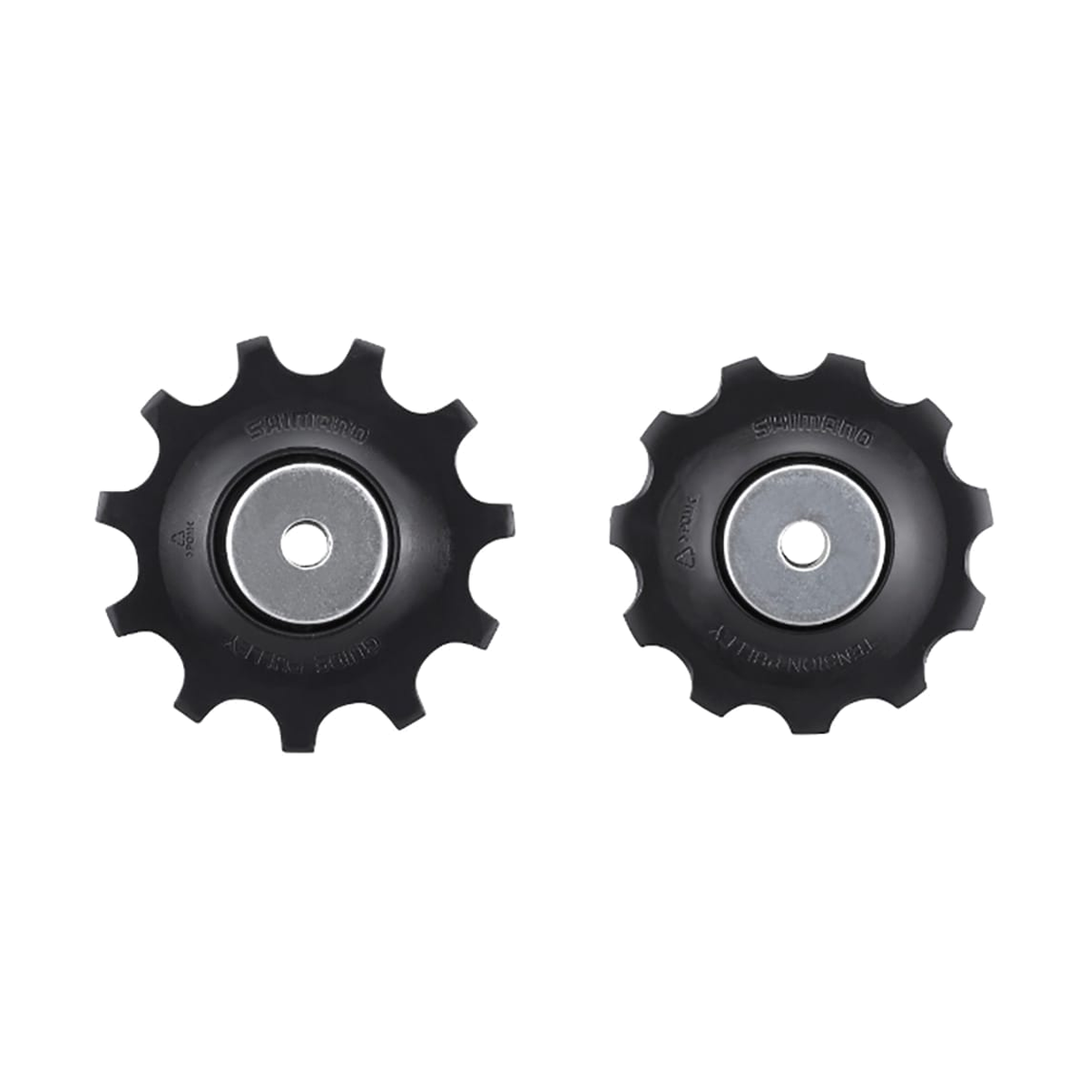 Roldanas do desviador traseiro de 10 velocidades SHIMANO DEORE RD-M6000 para caixa média — peça sobre fundo branco