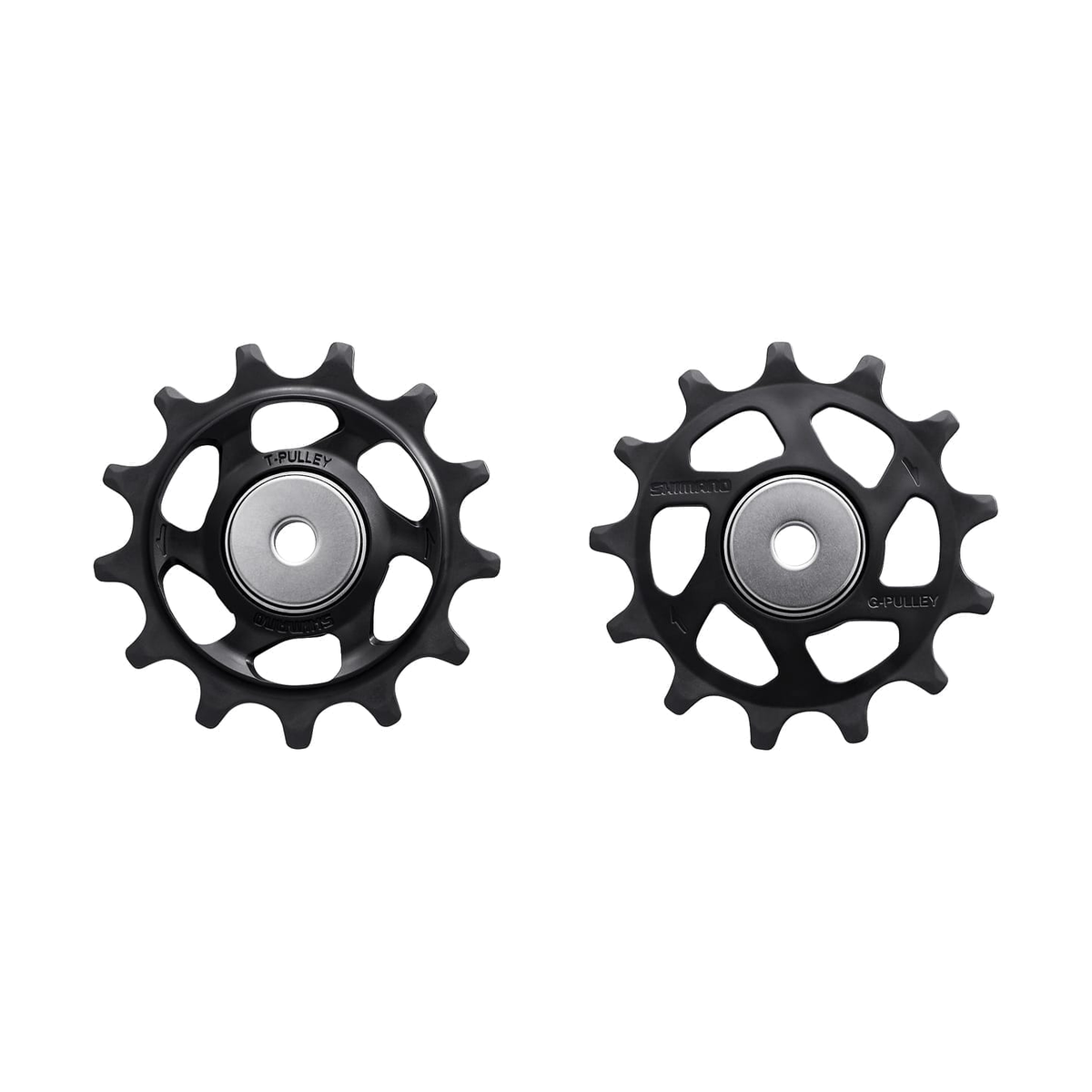Roldanas do desviador traseiro de 12 velocidades SHIMANO XTR RD-M9100/M9120 — peça sobre fundo branco