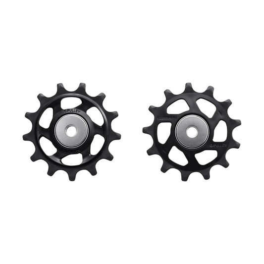 Roldanas do desviador traseiro de 12 velocidades SHIMANO XTR RD-M9100/M9120 — peça sobre fundo branco