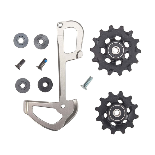Placa interior e roldanas SRAM EAGLE X01 de 12 velocidades — peça sobre fundo branco