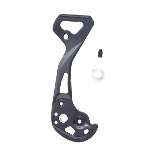 Placa exterior longa do desviador traseiro SHIMANO XTR M9000 SGS — peça sobre fundo branco
