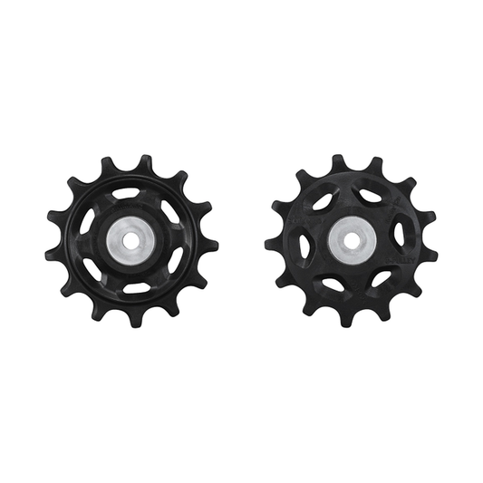 Roldanas do desviador traseiro de 11 velocidades SHIMANO CUES RD U8000 — peça sobre fundo branco