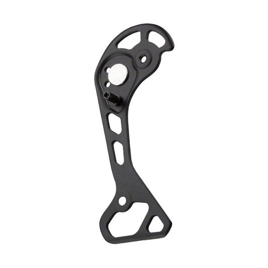 Placa exterior curta do desviador traseiro SHIMANO XT M8000 GS — peça sobre fundo branco