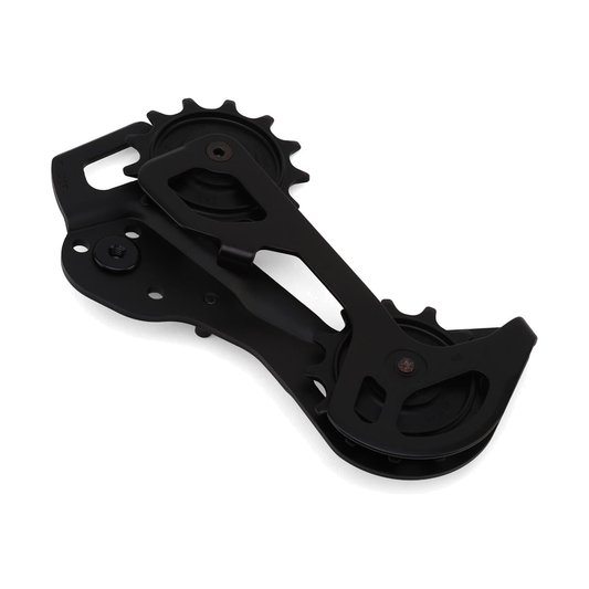 Placa e roldanas do desviador traseiro SHIMANO XT RD-M8250 GS de 12 velocidades — peça sobre fundo branco