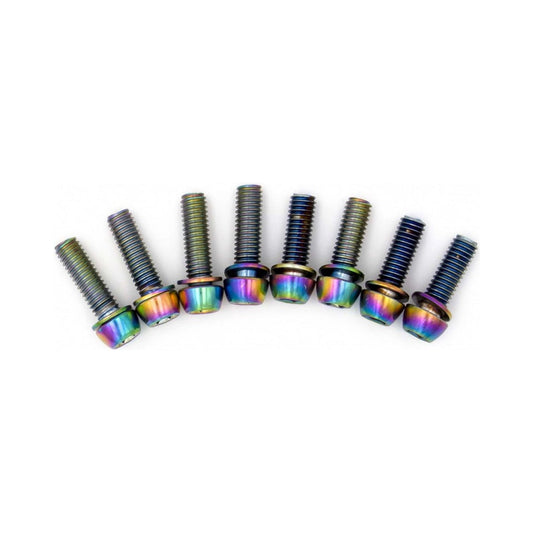Conjunto de parafusos TITLE para avanço DM1 Oil Slick (x8) — vista principal sobre fundo branco