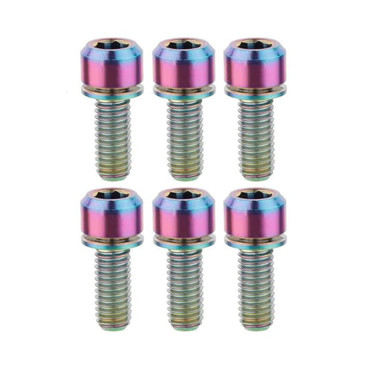 Kit de parafusos de titânio TITLE ST1 / ST2 Oil Slick (x6) — vista principal sobre fundo branco