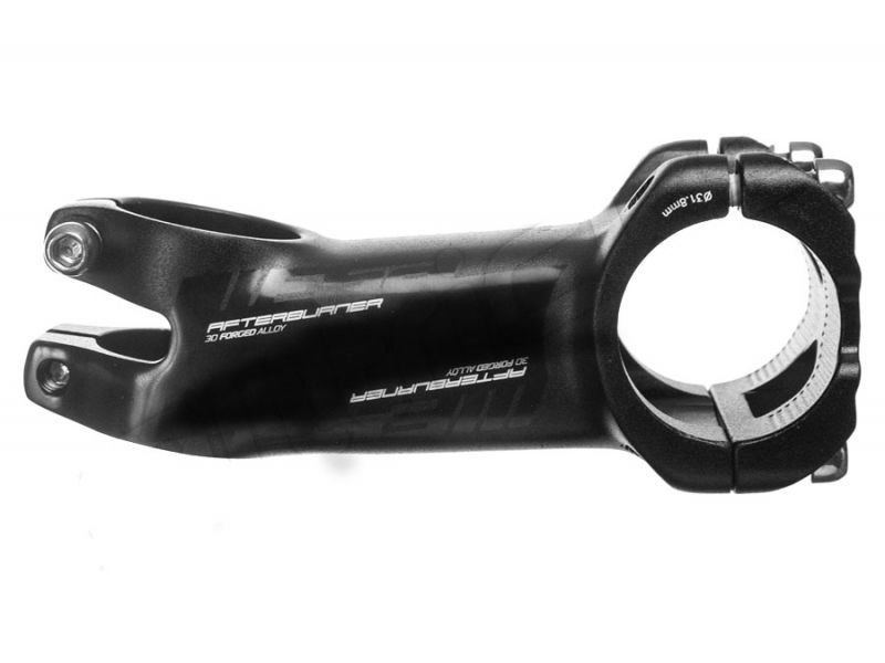 Avanço FSA AFTERBURNER em alumínio -12° preto — vista de perfil direito