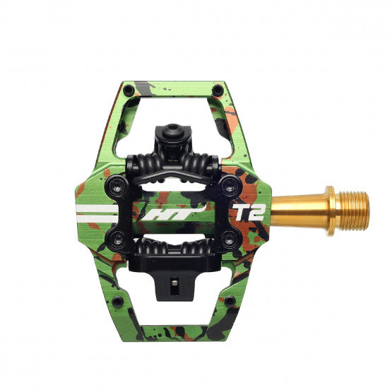 Pedais HT COMPONENTS ENDURO T2T Titanium Camo Green