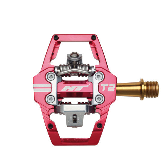 Pedais HT COMPONENTS ENDURO T2T Titanium Vermelho