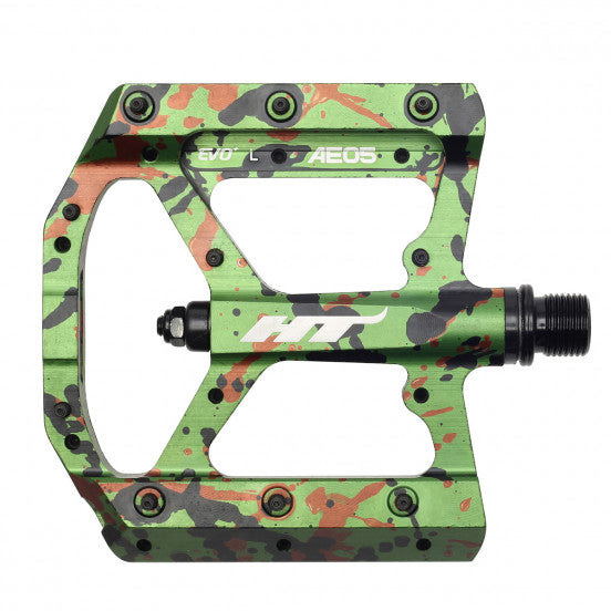 Pedais planos HT COMPONENTS EVO+ AE05 Camo Green