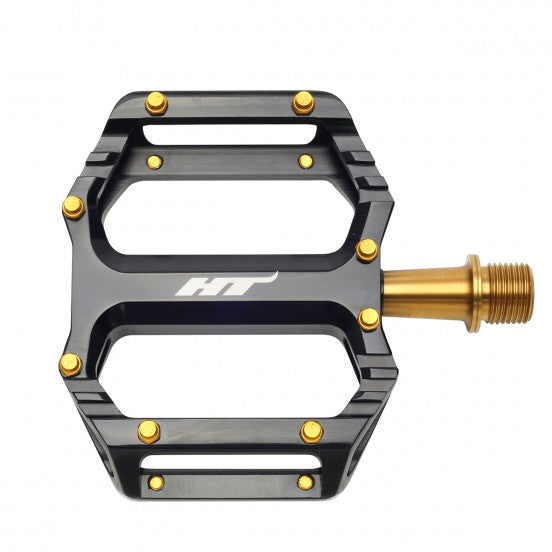 HT COMPONENTS AR09T Pedais planos de titânio Preto