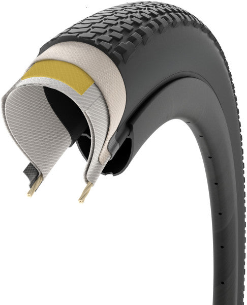 Pneu PIRELLI CINTURATO GRAVEL H de alto desempenho 700c, pronto para tubeless, bege clássico