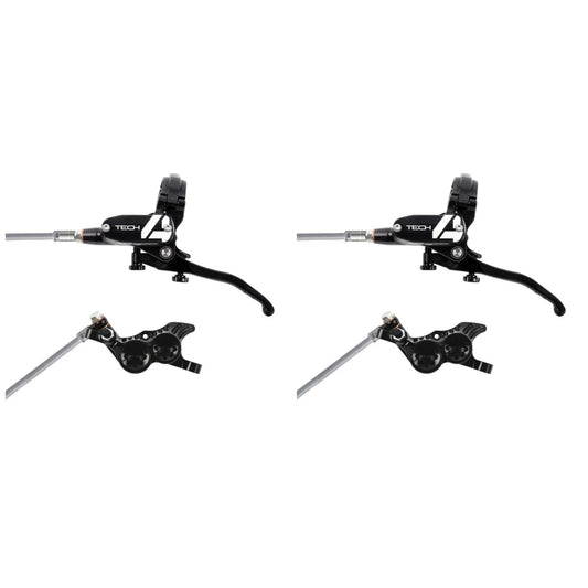 Par de mangueiras de travão de aviação HOPE TECH 4 V4 Preto