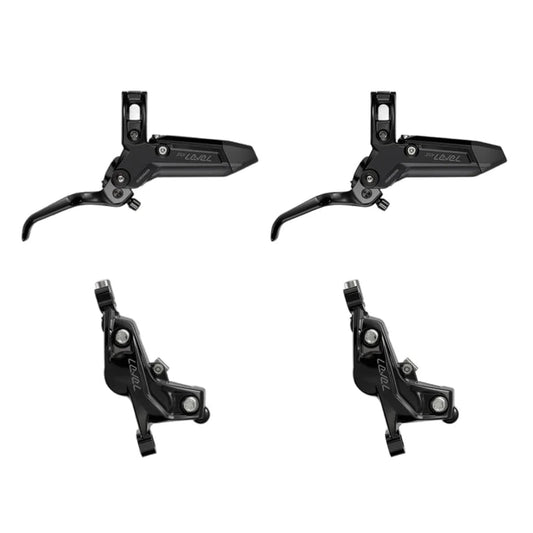 Par de travões de 4 pistões SRAM LEVEL SILVER STEALTH Preto