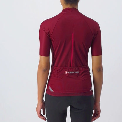 Maillot CASTELLI ENDURANCE W Feminino Mangas Curtas Bordô