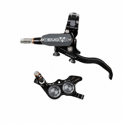 Travão HOPE TECH 4 EVO GR4 preto/fumado — manete e pinça sobre fundo branco