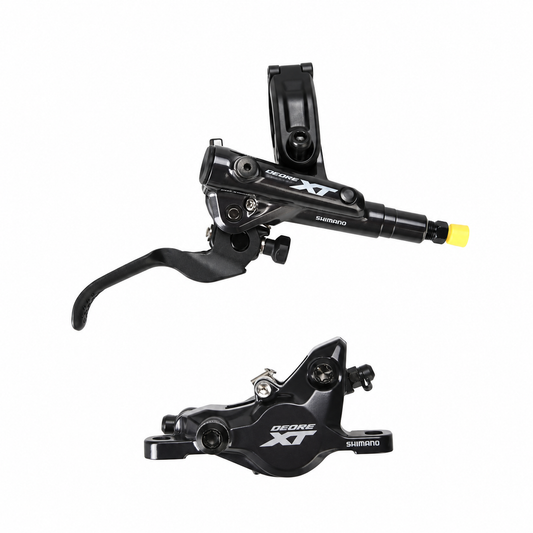 Travão SHIMANO XT M8100 J-Kit — manete e pinça sobre fundo branco