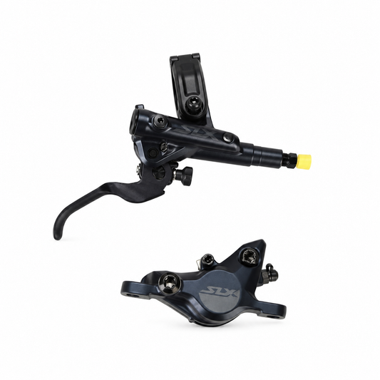 Travão SHIMANO SLX M7100 J-KIT — manete e pinça sobre fundo branco