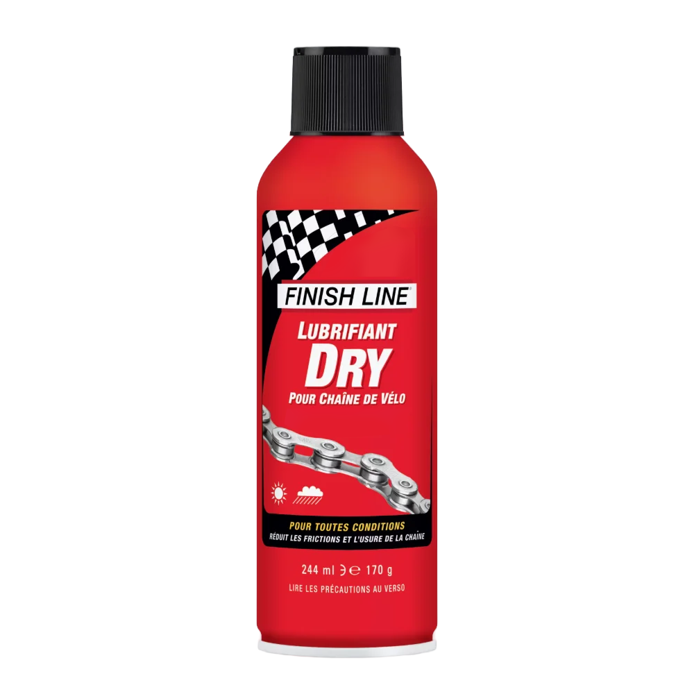Lubrificante para Corrente FINISH LINE DRY LUBE Teflon - Todas as Condições – Aerossol (244ml)