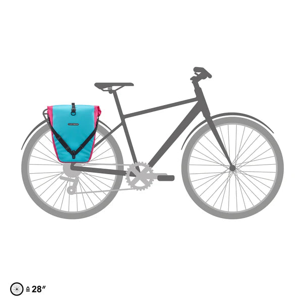 Saco de transporte de bagagem ORTLIEB BACK ROLLER 20 L Cyber Blue/Pink