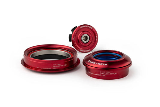 Caixa de direção semi-integrada cónica CANE CREEK Hellbender 70 1"1/8-1.5" ZS44/ZS56 vermelha