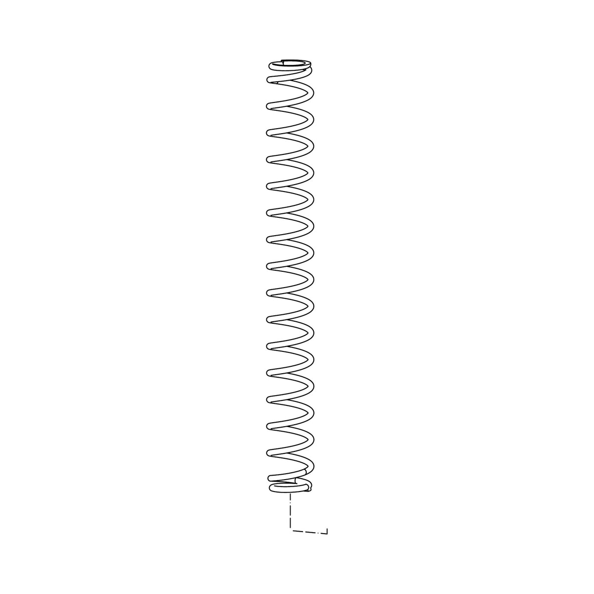 Mola Helicoidal de Suspensão ROCKSHOX Firm 170 mm para LYRIK A1-A2 (2010-2016) Azul — ilustração técnica