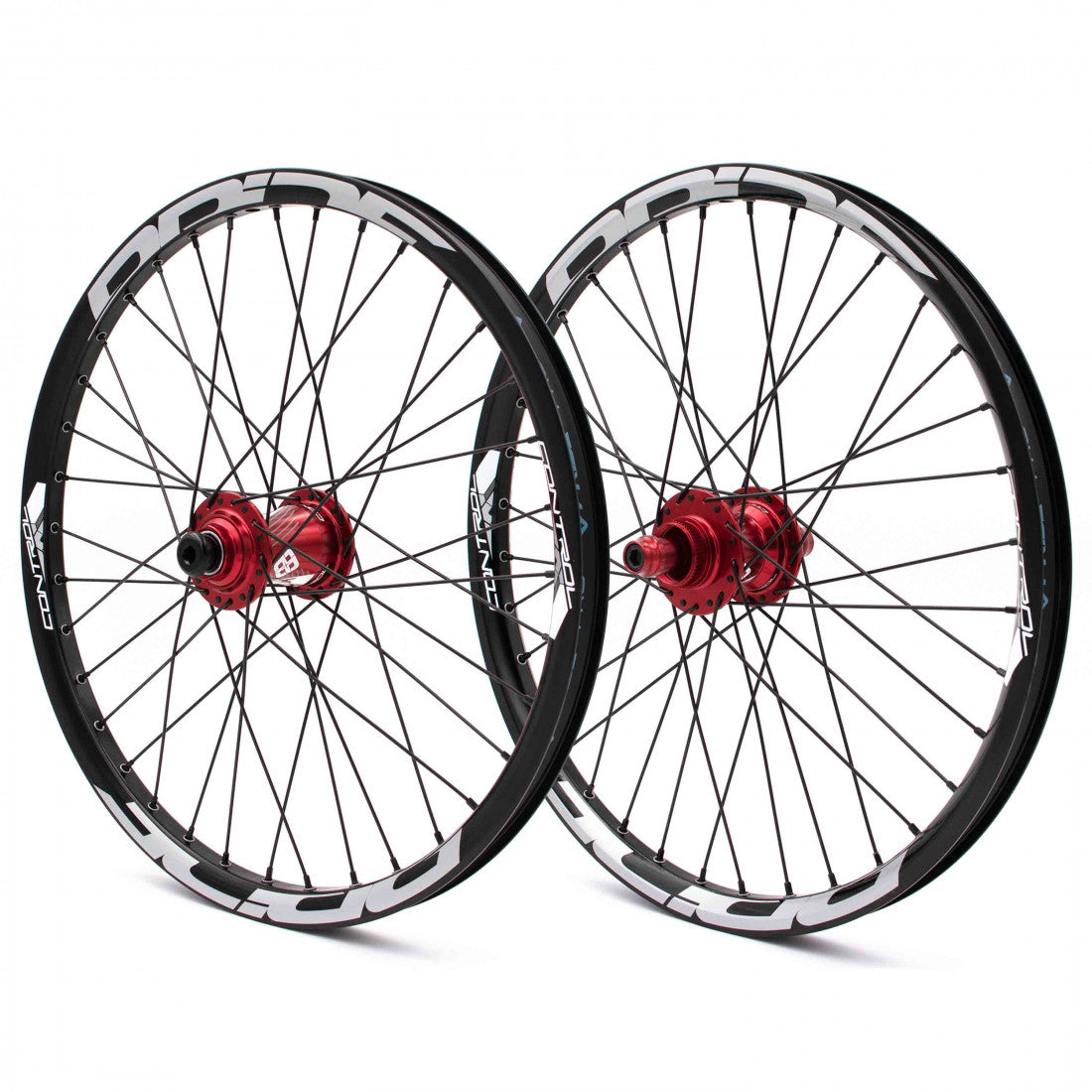 Par de Rodas PRIDE 20" (406mm) Control V1 Disco Eixos 20/10mm Vermelho
