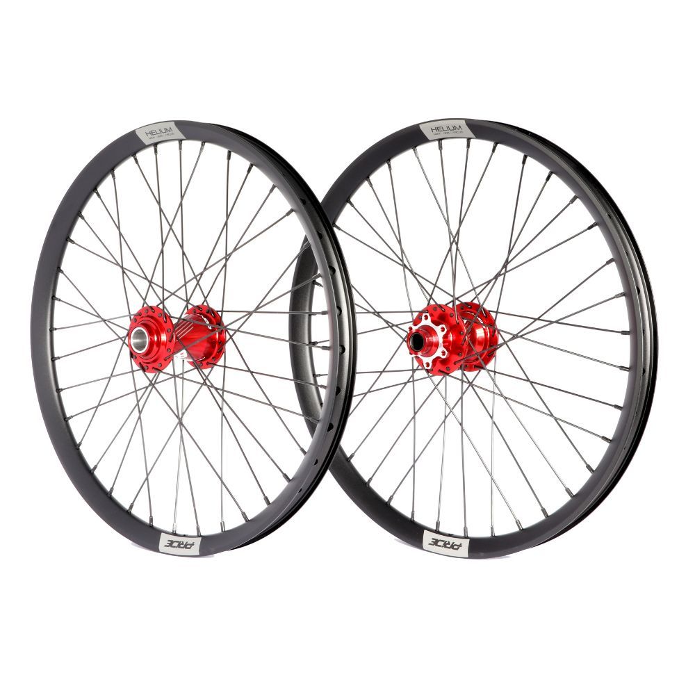 Par de Rodas PRIDE 20" (406mm) Control V2 Disc Helium M24 Eixos 20/15mm Vermelho