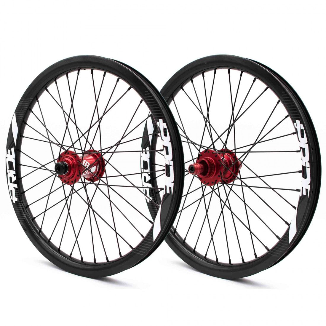 Par de Rodas PRIDE 20" (406mm) Carbono Gravity Gloss Disc Pride Control Eixos 20/10mm Vermelho