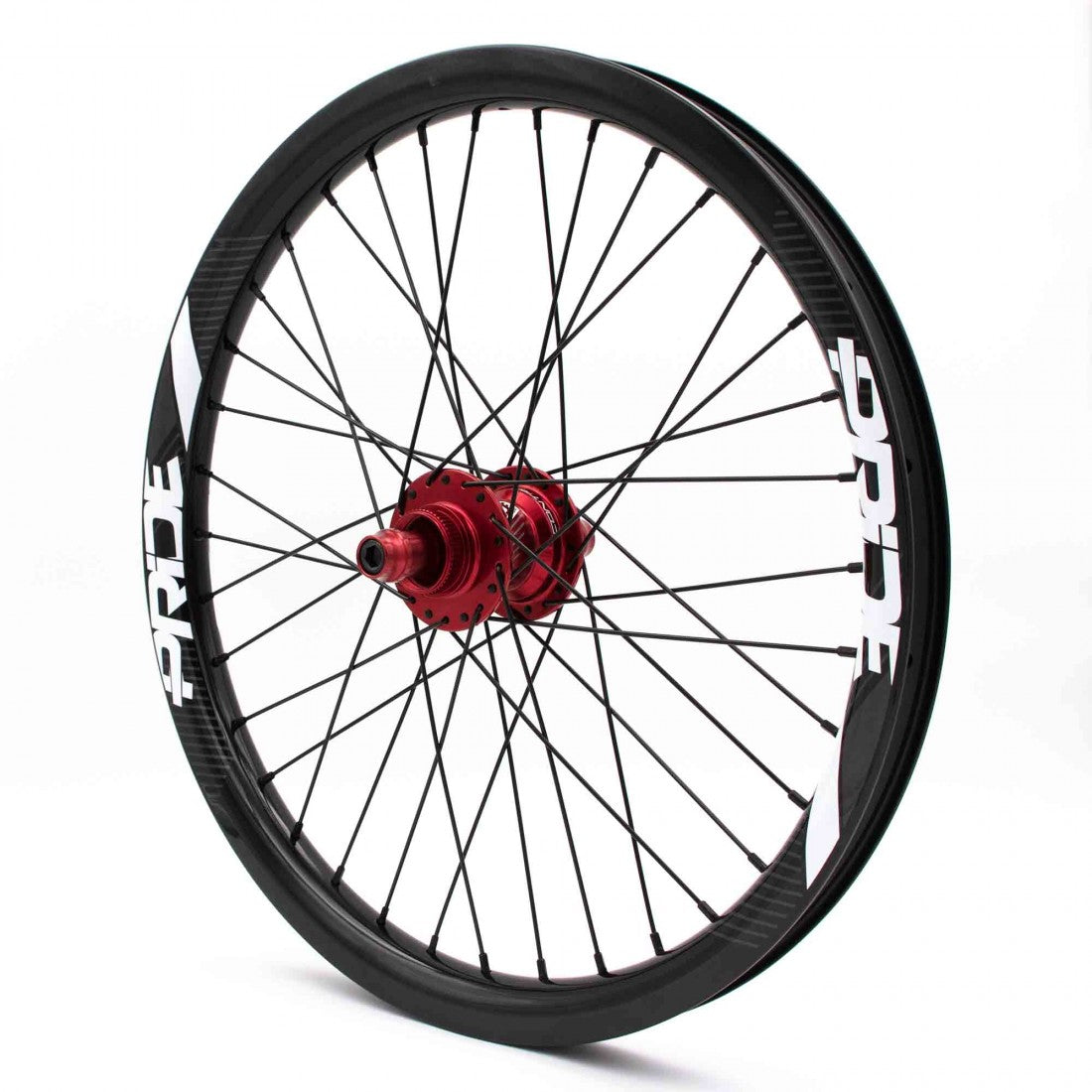 Par de Rodas PRIDE 20" (406mm) Carbono Gravity Gloss Disc Pride Control Eixos 20/10mm Vermelho