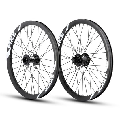Par de rodas PRIDE Wave Gloss White Matrix 20" (406 mm), eixos 20/15 mm, preto
