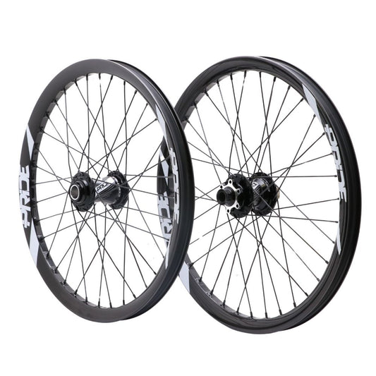Par de Rodas PRIDE 20" (406mm) Carbono Wave Gloss White Control V2 Disc Eixos 20/15mm Preto/Branco