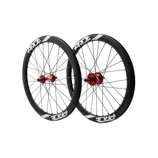 Par de Rodas PRIDE 20" (451mm) Carbono Gravity Gloss Disc Pride Control V1 Eixos 10/10mm Vermelho