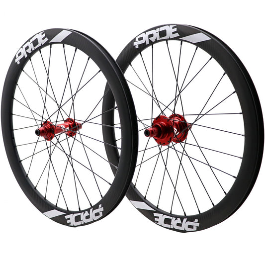 Par de Rodas PRIDE 20" (451mm) Carbono Gravity Matt Disc Pride Control V1 Eixos 10/10mm Vermelho