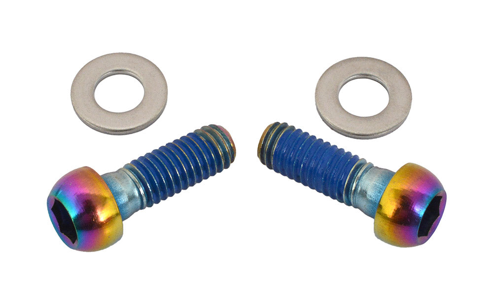 Par de parafusos de fixação do estribo SRAM em aço inoxidável com acabamento Rainbow #00.5318.006.005