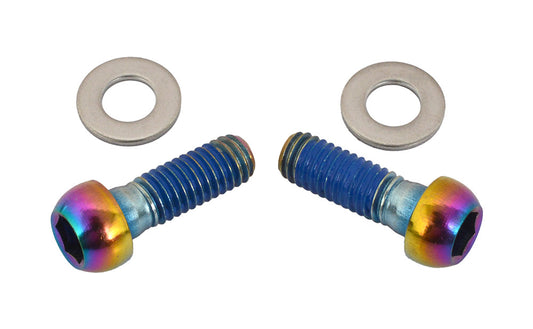 Par de parafusos de fixação do estribo SRAM em aço inoxidável com acabamento Rainbow #00.5318.006.005