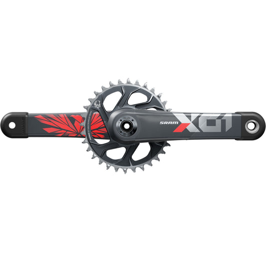 Pedaleiro de prato único SRAM EAGLE X01 DUB 12 velocidades 49 mm vermelho