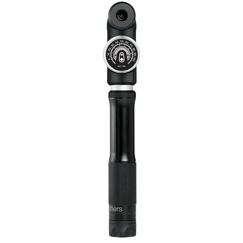 Bomba de mão CRANKBROTHERS STERLING S com manómetro Midnight Edition