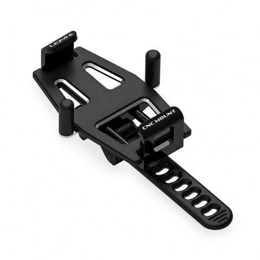 Suporte para smartphone LEZYNE CNC PHONE MOUNT em alumínio — vista do produto sobre fundo branco