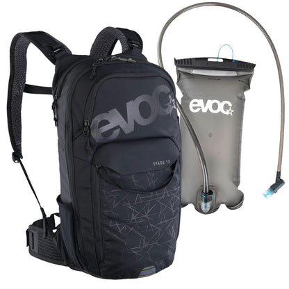 Pack Saco de Costas EVOC STAGE 12 PRETO + Bolsa de Água EVOC 2L