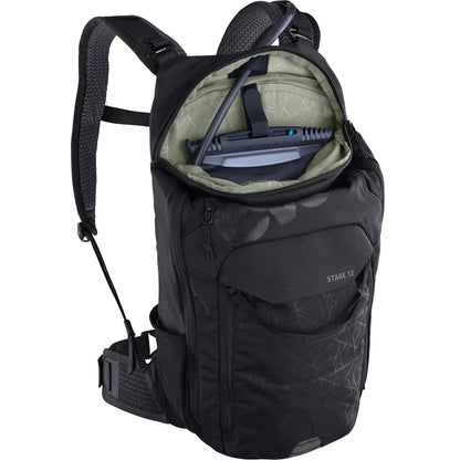 Pack Saco de Costas EVOC STAGE 12 PRETO + Bolsa de Água EVOC 2L