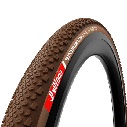 Pneu VITTORIA TERRENO PRO T50 Mixed Gravel Race 700c Tubeless Ready Flexível Castanho