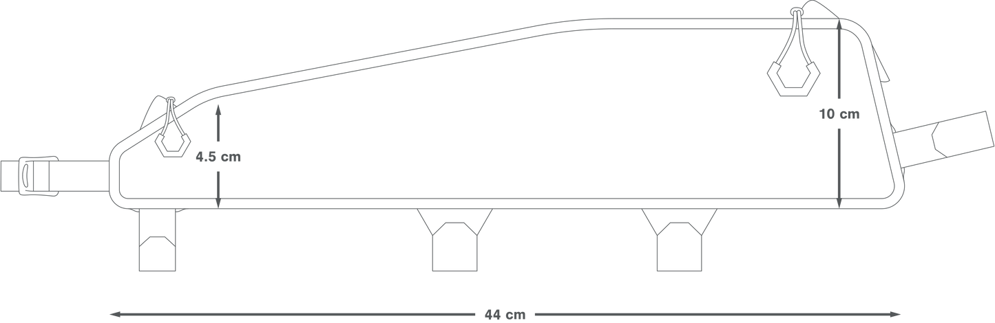 APIDURA RACING LONG TOP TUBE PACK 2 L Saco de armação Preto