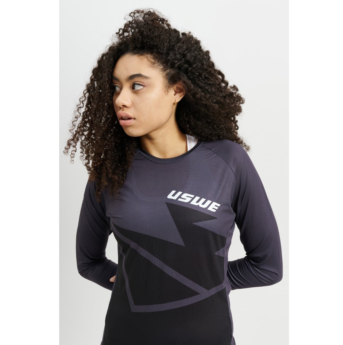 Camisola de manga comprida USWE BERG MTB para mulher Preto