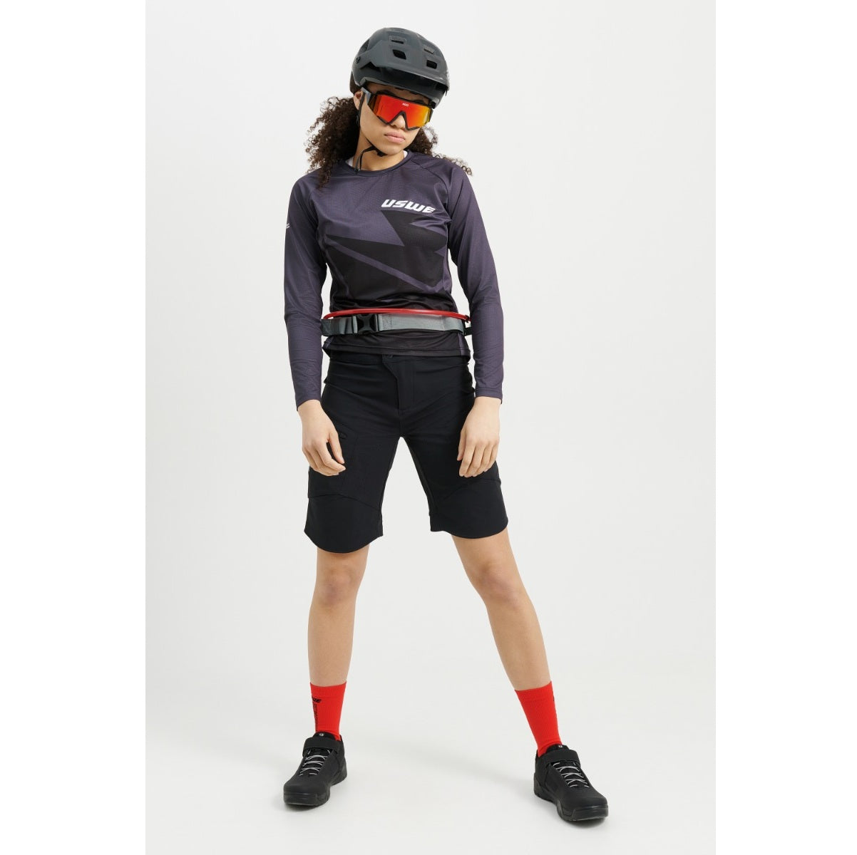 Camisola de manga comprida USWE BERG MTB para mulher Preto